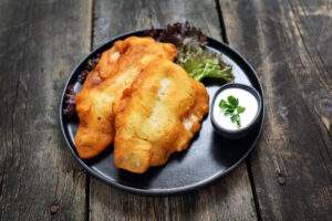 Idaho Fish fried in breadcrumbs